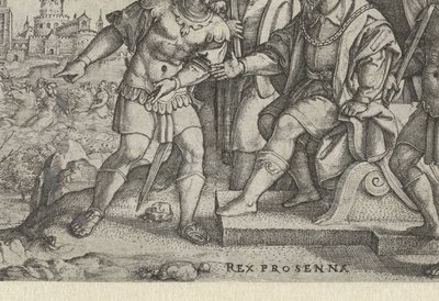 Porsenna hører at Cloelia har rømt Rex Prosenna Cloelia (tittel på objekt) Historier fra tidlig romersk historie (serietittel) av Georg Pencz