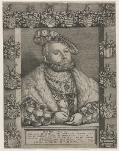 Portrett av Johann Fredrik I «den storsinnede», kurfyrste av Sachsen av Georg Pencz