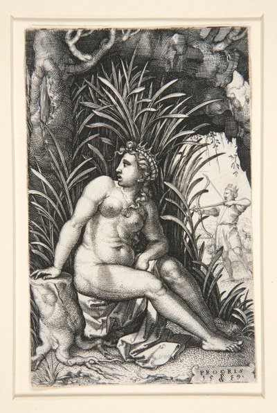 Procris og Cephalus, fra serien The Greek Heroines av Georg Pencz