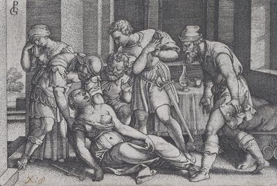 Suicide of Lucretia, fra Scener fra romersk historie. av Georg Pencz