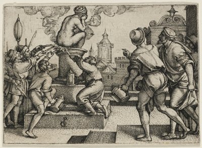 The Courtesan Punished, fra The Story of the Magician Virgil av Georg Pencz