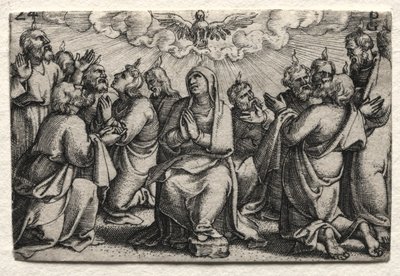 Jesu Kristi liv: Den hellige ånds nedstigning av Georg Pencz