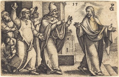 Fariseerne ønsker å steine Kristus av Georg Pencz
