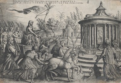 Kyskhetens triumf på kjærligheten, fra Petrarkas triumfer. av Georg Pencz