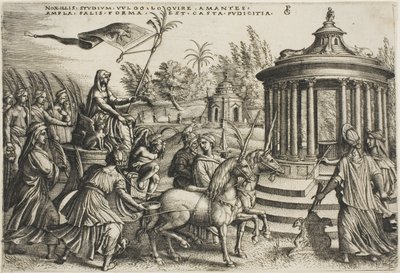 The Triumph of Chastity, plate to fra The Triumphs of Petrarch av Georg Pencz