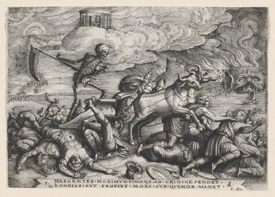 The Triumph of Death on Time, fra The Triumph of Petrarch. av Georg Pencz