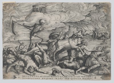 The Triumph of Death on Time, fra The Triumph of Petrarch. av Georg Pencz