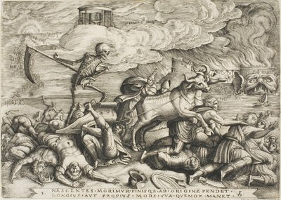The Triumph of Death, plate fem fra The Triumphs of Petrarch av Georg Pencz