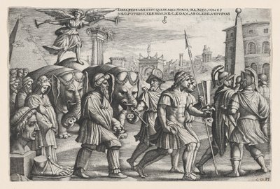The Triumph of Fame on Chastity, fra The Triumphs of Petrarch. av Georg Pencz