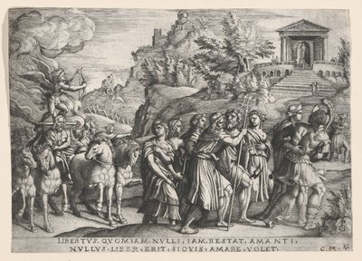 The Triumph of Love, fra The Triumph of Petrarch. av Georg Pencz
