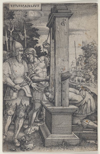 Titus Manlius, fra Roman Heroes, 1535. av Georg Pencz