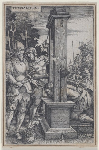 Titus Manlius, fra Roman Heroes, 1535. av Georg Pencz