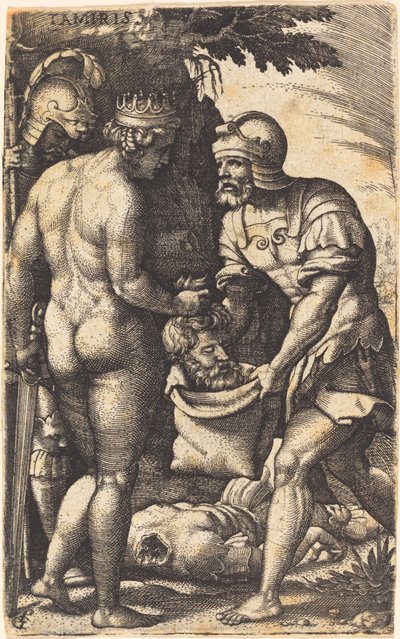 Tomyris with the Head of Cyrus   1251031   no       norwegian Successfully Translated  Original: ""Esquisse pour peinture a bordure blanche"" (Sketch for Painting with White Border) (Entwurf zum Bild mit weissem Rand)Peinture de Vassily Kandinsky (ou Wassi av Georg Pencz