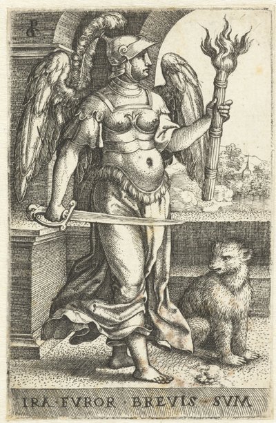 vrede (Ira) Ira fvor brevis svm (tittel på objekt) Seven Deadly Sins (serietittel) av Georg Pencz