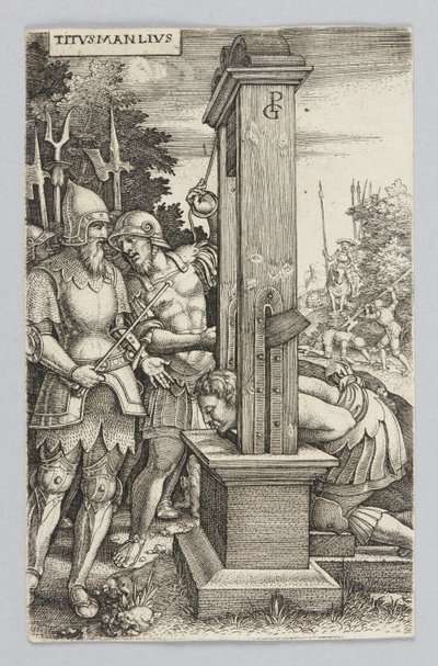 Titus Manlius overværer henrettelsen av sin sønn av Georg Pencz