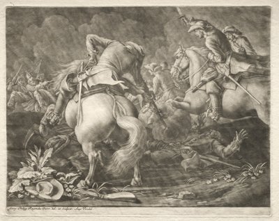 Tredning mellom prøyssiske og ungarske husarer. av Georg Philipp I Rugendas