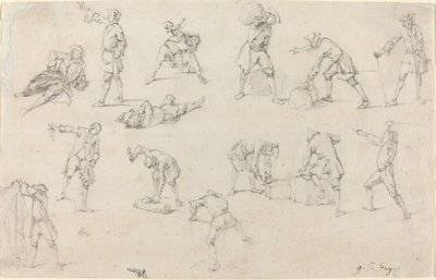 Studier av soldater i leir av Georg Philipp Rugendas