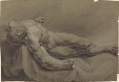 En liggende naken mann av Georg Raphael Donner
