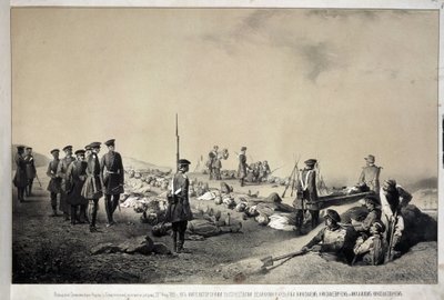 Storhertugene Nikolai Nikolaievich og Michael Nicolaevich besøker en reduptering etter angrep 12. februar 1855 (litografi) av Georg Wilhelm Timm