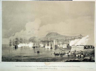 Slaget ved Sinop 30. november 1853 (litografi) av Georg Wilhelm Timm