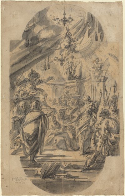 Disputasen til Saint Catherine of Alexandria av Georg Wilhelm Neunhertz