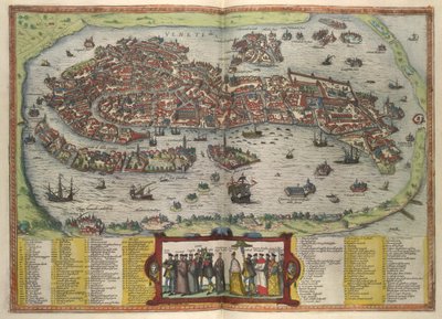 Utsikt over Venezia av Georg and Hogenberg Franz Braun