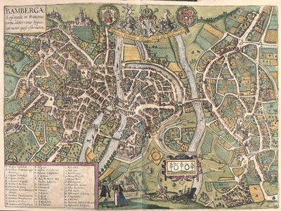 Bambergen (Tyskland) (gravering av Georg Braun and Hogenberg Franz