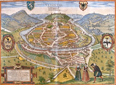 Besançon, Frankreich von Georg and Hogenberg Franz (1535-90) Braun