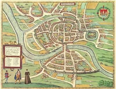 Bristol, England av Georg and Hogenberg Franz (1535-90) Braun