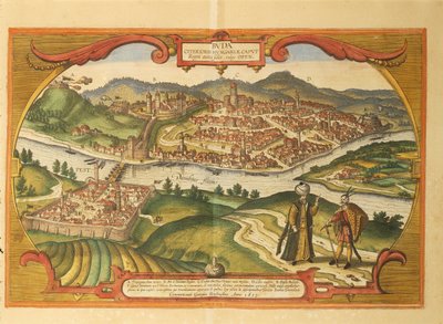Budapest fra World Cities av Georg Braun av Georg Braun and Hogenberg Franz