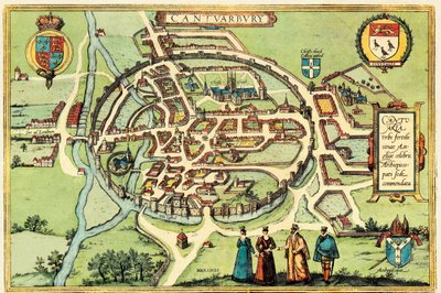 Canterbury, England von Georg and Hogenberg Franz (1535-90) Braun
