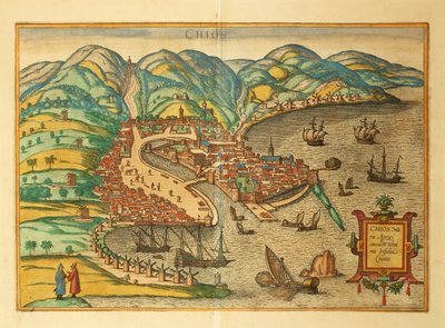 Chios fra Cities of the World av Georg Braun av Georg Braun and Hogenberg Franz