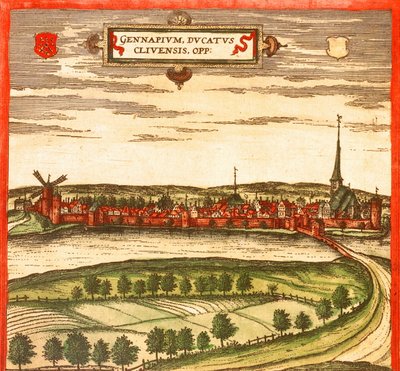 Gennep, Niederlande von Georg and Hogenberg Franz (1535-90) Braun