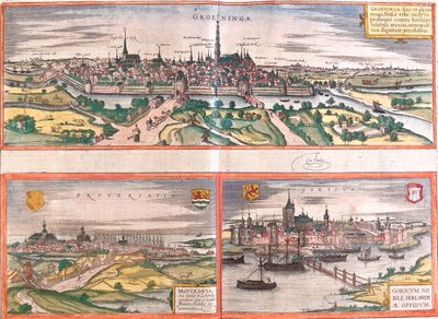 Groningen, Brouwershaven, Gorinchem, Niederlande von Georg and Hogenberg Franz (1535-90) Braun
