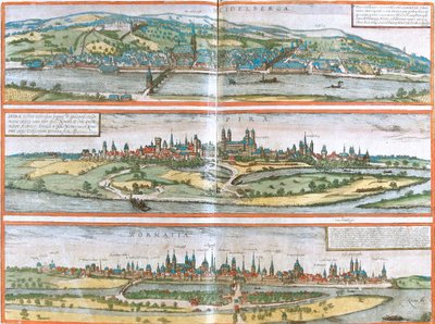 Heidelberg, Speyer, Worms, Deutschland von Georg and Hogenberg Franz (1535-90) Braun