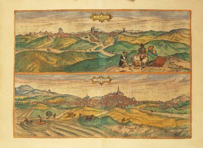Kart over Marchena og Osuna fra Cities of the World av Georg Braun av Georg Braun and Hogenberg Franz
