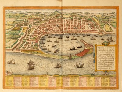 Kart over Messina fra verdenskart av Georg Braun av Georg Braun and Hogenberg Franz