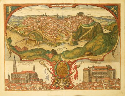Kart over Toledo fra Cities of the World av Georg Braun av Georg Braun and Hogenberg Franz