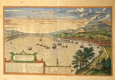 Messinastredet fra verdens byer av Georg Braun av Georg Braun and Hogenberg Franz