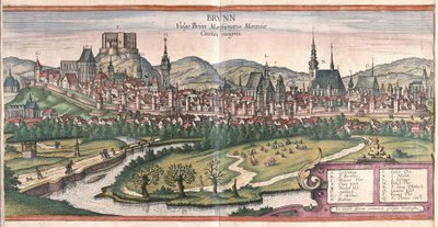 Brno, Tsjekkia (gravering av Georg Braun and Hogenberg Franz