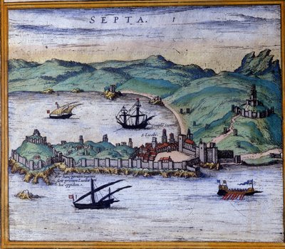Ceuta, Marokko, fra Atlas "World Cities" av Braun og Hogenberg av Georg Braun and Hogenberg Franz