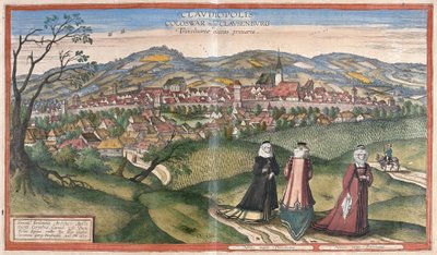 Cluj-Napoca, Romania (gravering av Georg Braun and Hogenberg Franz