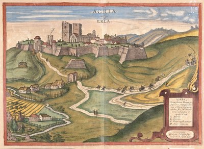 Eger, Ungarn (gravering av Georg Braun and Hogenberg Franz