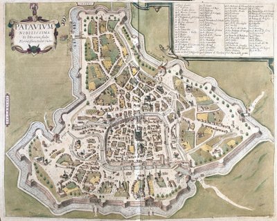 Padua, Veneto-regionen, Italia (gravering av Georg Braun and Hogenberg Franz