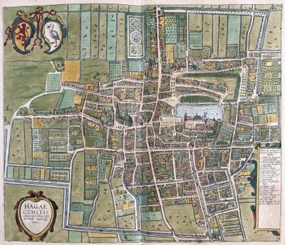 Haag, Nederland (gravering av Georg Braun and Hogenberg Franz