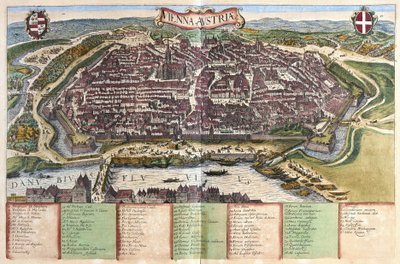 Wien, Østerrike (gravering av Georg Braun and Hogenberg Franz