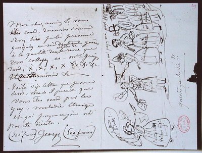 Fonds Lovenjoul E858 Ms 937 1.219 Brev fra George Sand (1804-76) til Francois Buloz, redaktør av 