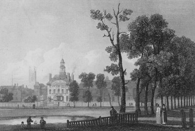 Bethlehem Hospital, slik det så ut i juni 1811, London (gravering) av George (after) Arnald