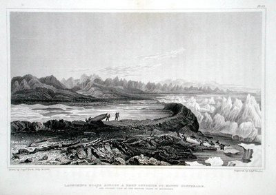 Utsetting av båter over et rev overfor Mount Conybeare, fra 