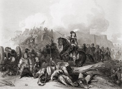 The Storming of Bristol, 26. juli 1643, gravert av J.C. Varrall (gravering) av George (after) Cattermole